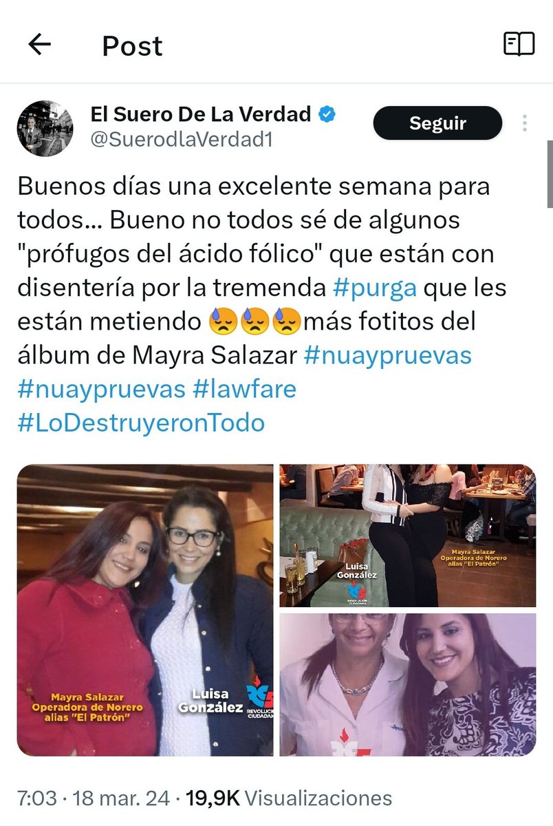 Danielsalcan_'s tweet photo. Han invertido dinero en pagar trollcenters que difundan imágenes adulteradas y falsas. Aquí han editado fotos del Instagram de Mayra Salazar con el rostro de Luisa Gonzales, la foto es falsa. Esta gente es realmente puerca.

         FALSA                ///             REAL https://t.co/jItCe4jA0Q