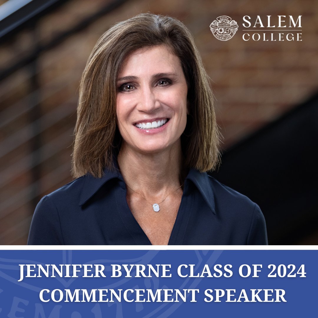 #SalemNews Jennifer Byrne Scheduled to Speak at Salem College on May 4 during the Commencement Ceremony for the Class of 2024 Read More: bit.ly/48WS0Gt #SalemCollege #Commencement2024 #Javara #HealthcareInnovation