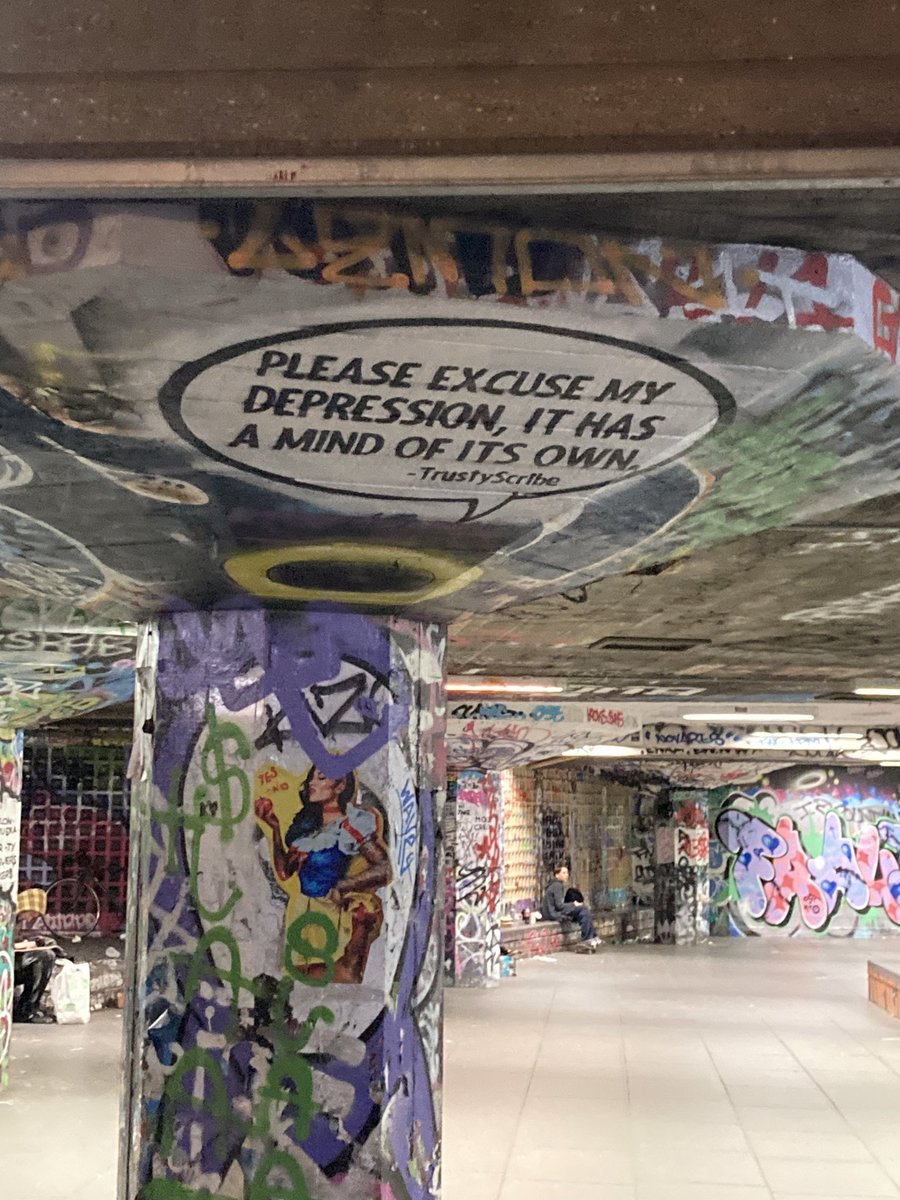 Teaching this weekend. Great student presentations about different perspectives / models of understanding mental distress. This graffiti from the South Bank felt apt: