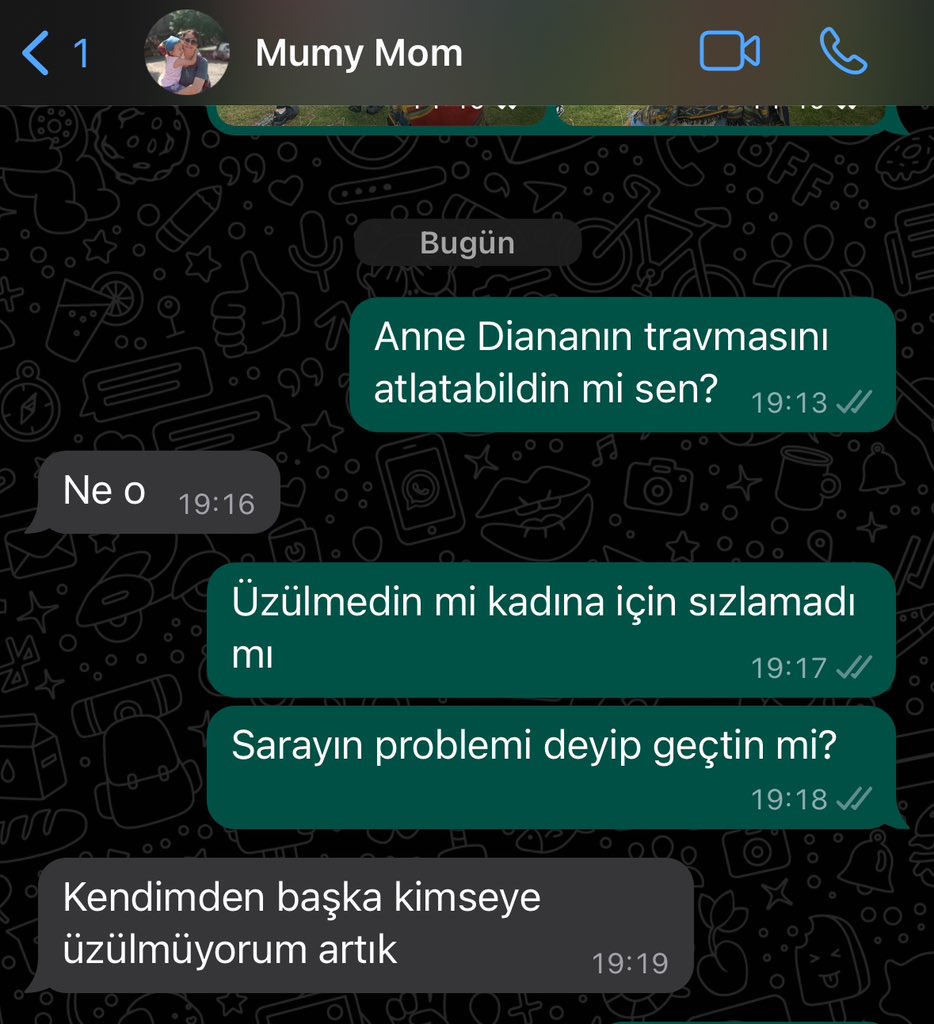 O sırada annem