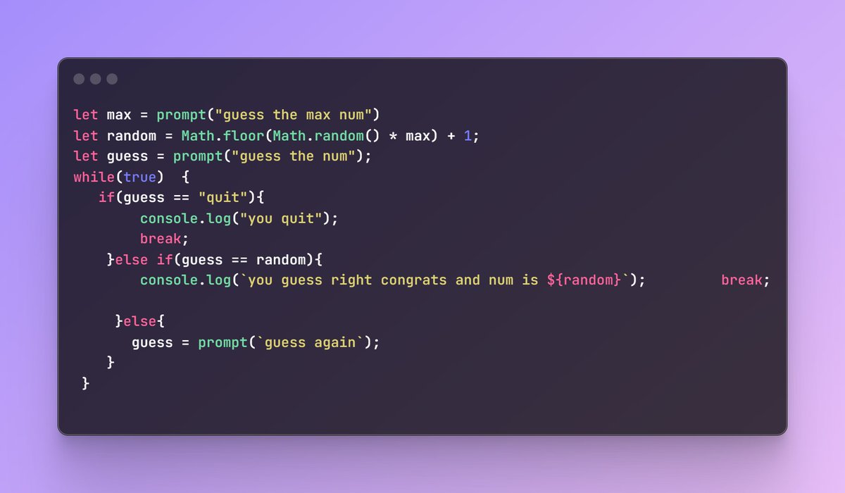coder_vineet's tweet image. 🚀 Day 33: Diving Deep into JavaScript Wizardry! 🧙
Today I studied about return keywords, functions that take arguments, and a guessing game.
#JavaScriptMagic #buildinpublic 📷 🌟