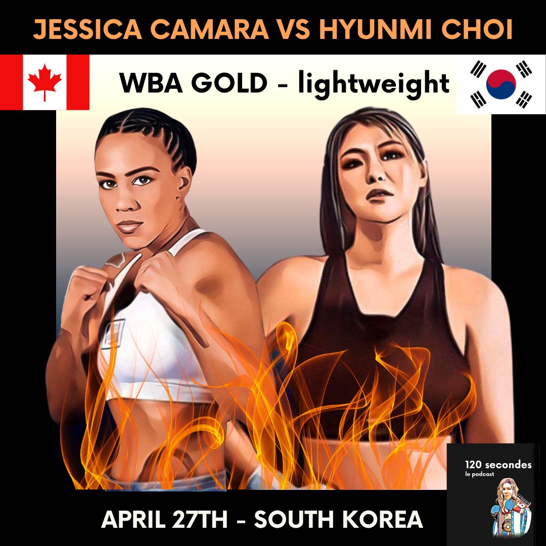 C'est maintenant officiel:

@TheCobraCamara fera face à @HyunMiChoi7 le 27 avril en Corée du Sud pour le titre WBA Gold des poids légers. 

Très beau combat en perspective pour les deux athlètes ! Bien hâte de voir ça !

#120secondes #boxe #boxing #boxeo #ChoiCamara #iykyk
