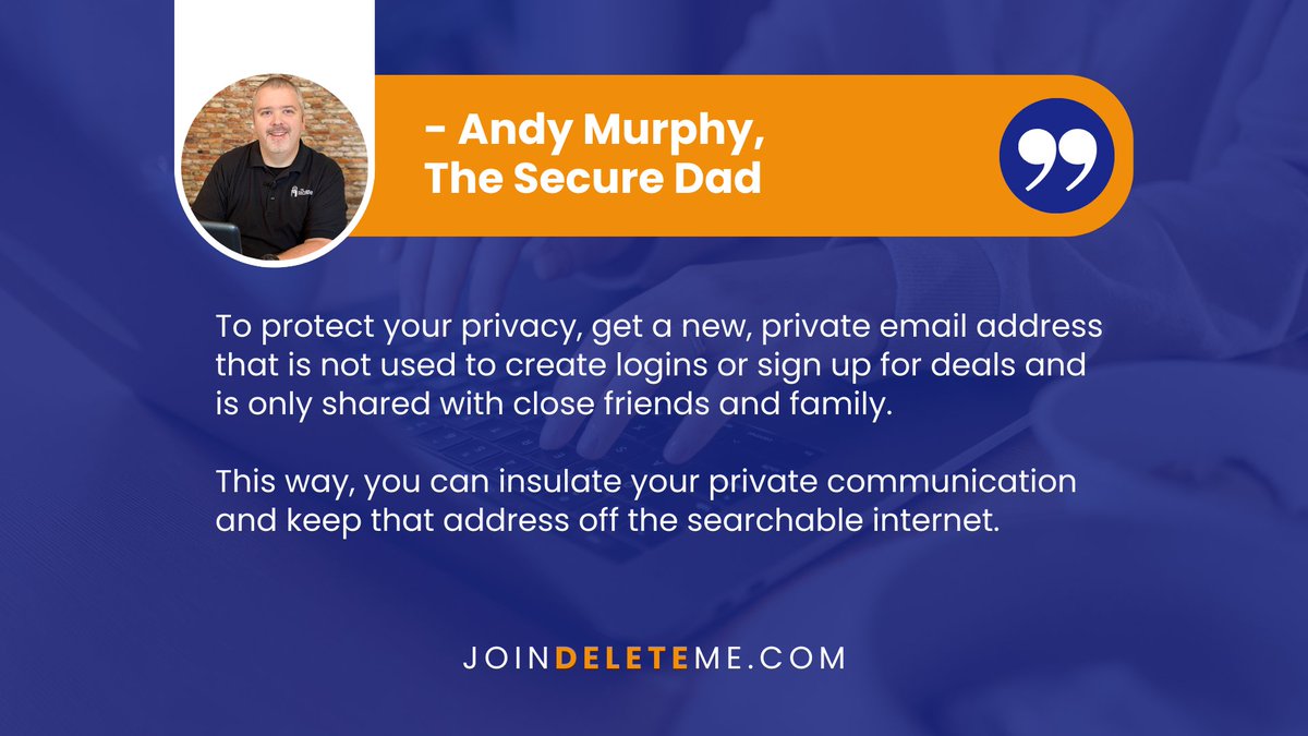 joindeleteme's tweet photo. Chances are that you get a lot of #SpamEmails. Here, Andy Murphy, @thesecuredad, suggests a way of ensuring you have at least one #EmailAddress protected from public view and can keep your private communications secure.
A little precaution can go a long way! #DataPrivacy https://t.co/ejaM3IoPkm
