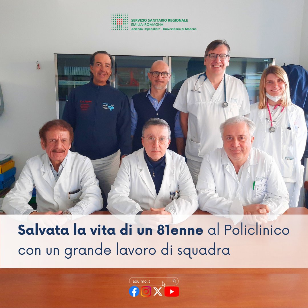 Al Policlinico di #Modena insieme si vince: le Strutture di Medicina Interna e Area Critica, Cardiologia e Radiologia Interventistica insieme per salvare un 81enne da un difficile caso di trombosi acuta polmonare Scopri tutta la storia su t.ly/meppu