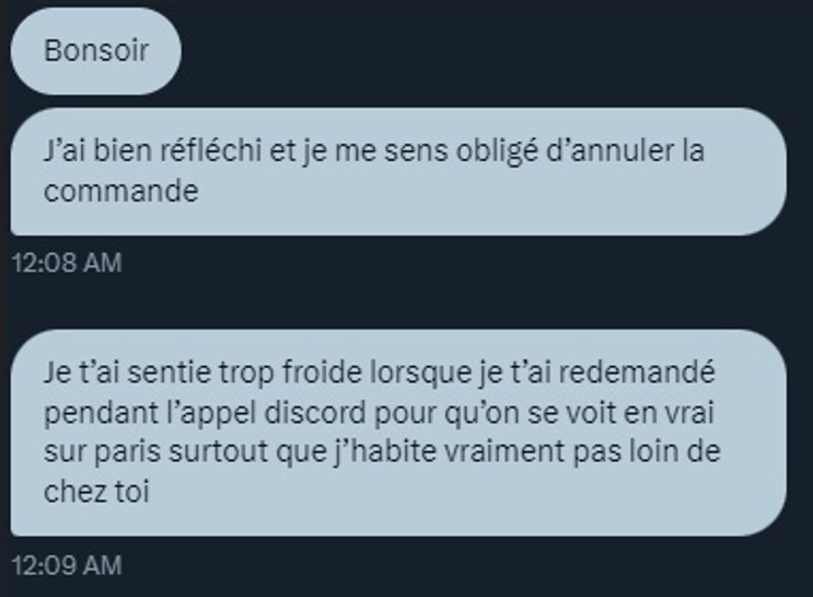 valonia_art's tweet photo. "je te prends une commande de dessin, mais comme tu refuses mon rendez-vous galant finalement non"

Vraiment s'il vous plaît ne faites pas ça, d'insister à ce point pour avoir des rendez-vous avec des artistes femmes et d'insister sur le fait que vous connaissez leur adresse🫠 https://t.co/oAZLJuM31u