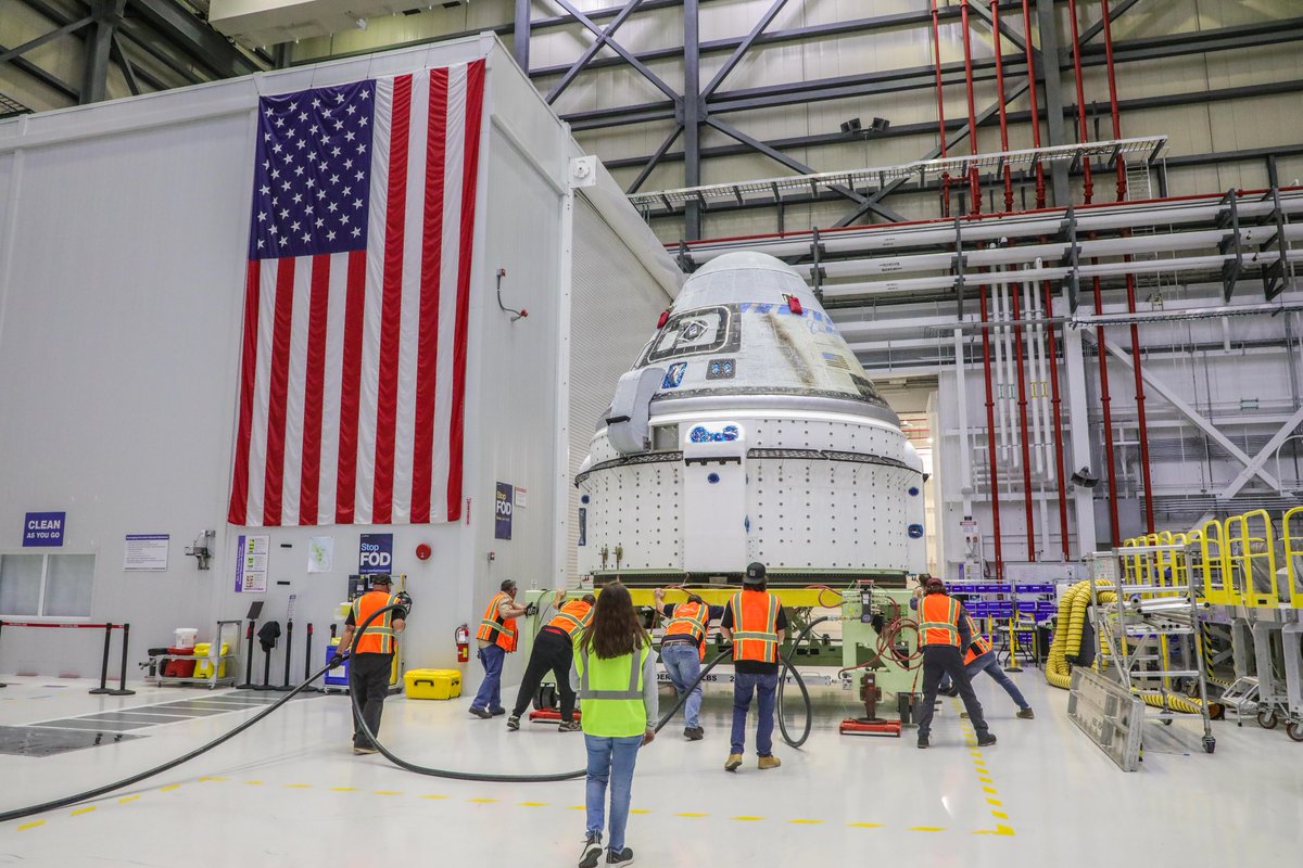 #Starliner fueling is now underway for the Crew Flight Test. The propellant loading process will take about two weeks, after which final closeout activities will prep the spacecraft for its trek to the launch site at @ulalaunch. Learn more: starlinerupdates.com/fueling-begins…