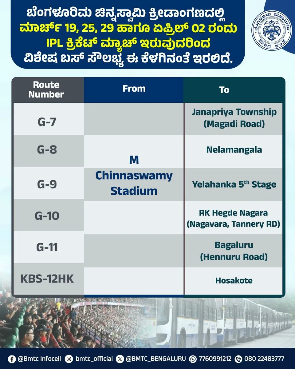 Beat the parking blues at the IPL! 🏏 Hop on our special rides for cricket fans and focus on the match, not parking! 🚌🎉 #BMTCcricketfans #IPLfever #careofridewithBMTC