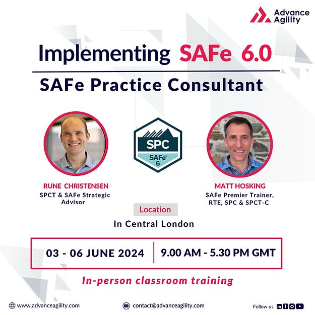 MattAgileCoach's tweet image. Our early-bird price for my brilliant Implementing SAFe Training course in London in June makes it the best priced one on the market :) advanceagility.co.uk/product-page/i…

#scaledagile #safe #agile #scrum #lean #scaling #implementation #Training #London #agility #Ofcom #SoftwareDevelopment