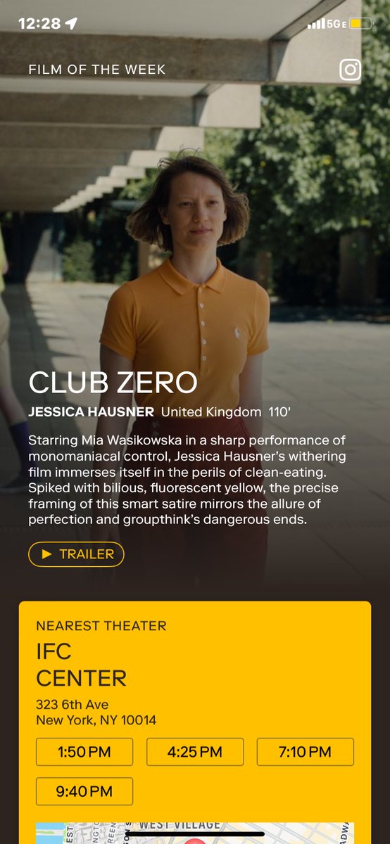 30. Club zero #mubigo #ayearinfilm #ifccentre #indiecinema #walkingaround