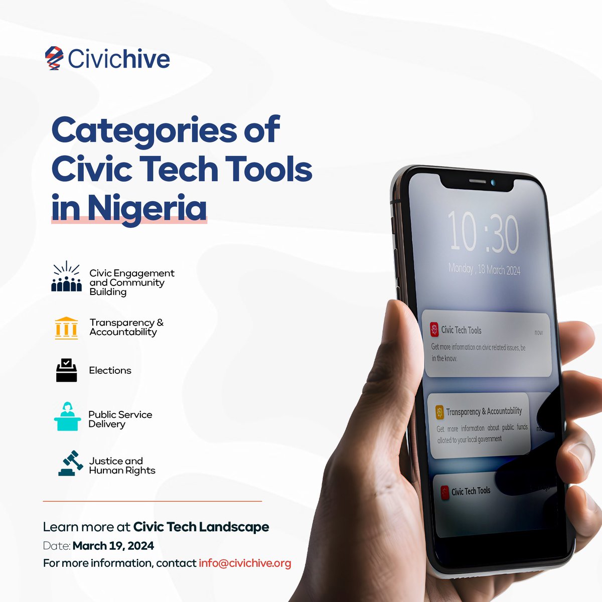Less Than 24 hours to go ⏳🎉🎉 Tomorrow, we are launching the ‘CivicTech Landscape in Nigeria’ report🎉 This report promises to uncover the value-add, impact, challenges, and roadmap to the future, as well as highlight the Categories of CivicTech Tools in Nigeria. Send us an…