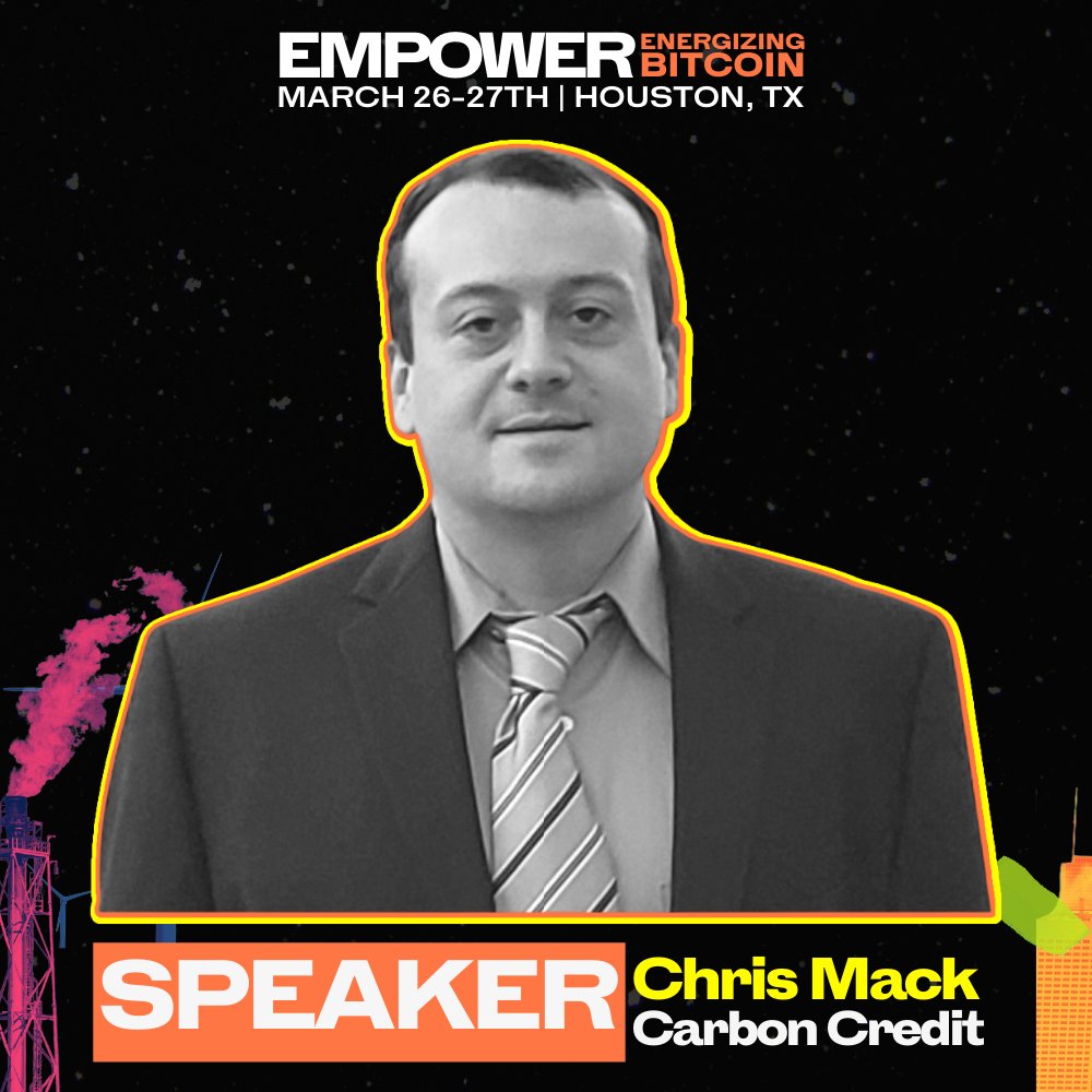We're pleased to announce that @CarbonCredChris will be speaking at Empower in #Houston March 26th with @DWildcatters #bitcoin #EnergyInnovation