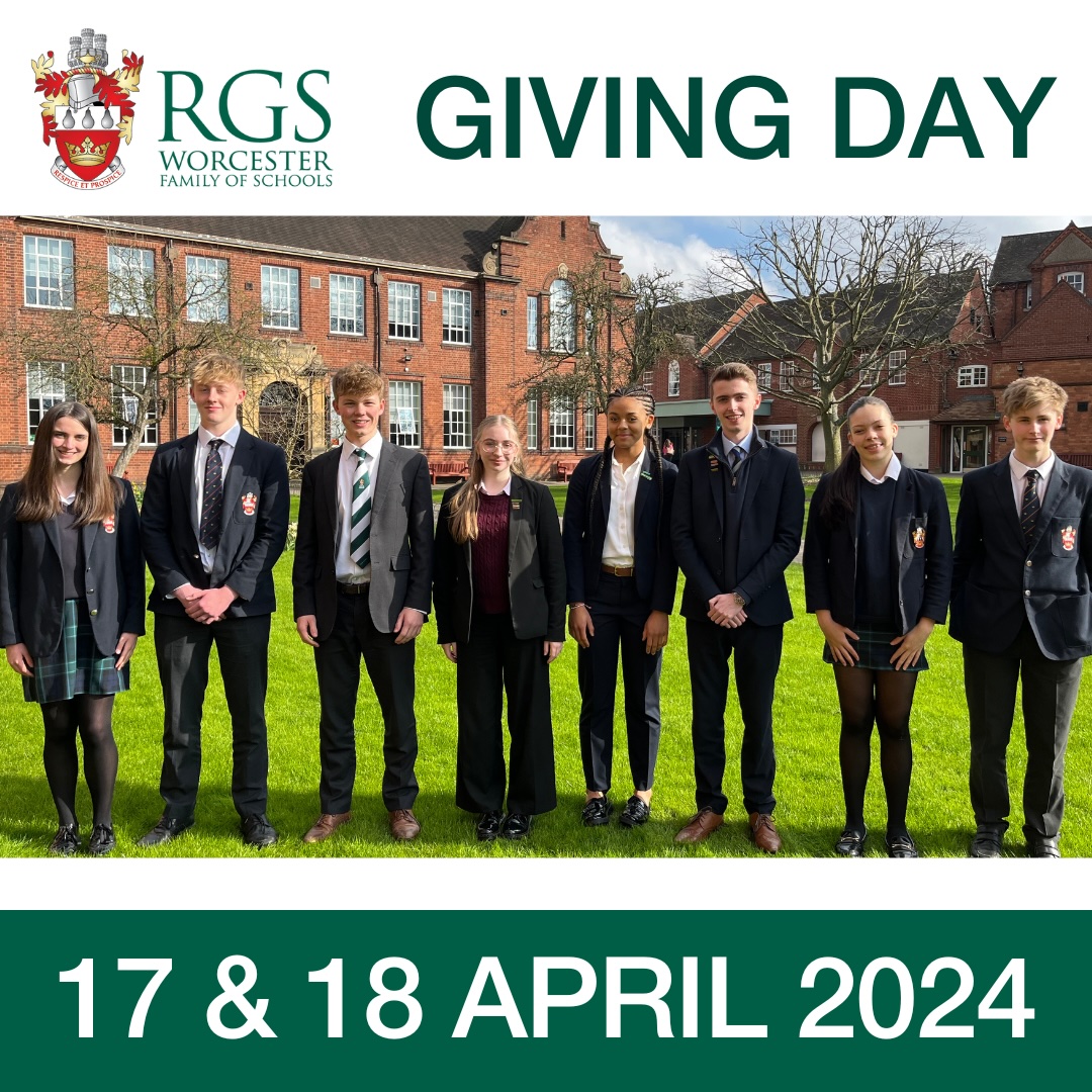 RGS Giving Day 2024 – Save The Date, 17 & 18 April! Just 36 hours to #ChangeALife. Every donation up to £60,000 will be matched pound for pound and every single penny raised will go towards transformational Bursary Awards at RGS. Click here find out more: givingday.rgsw.org.uk