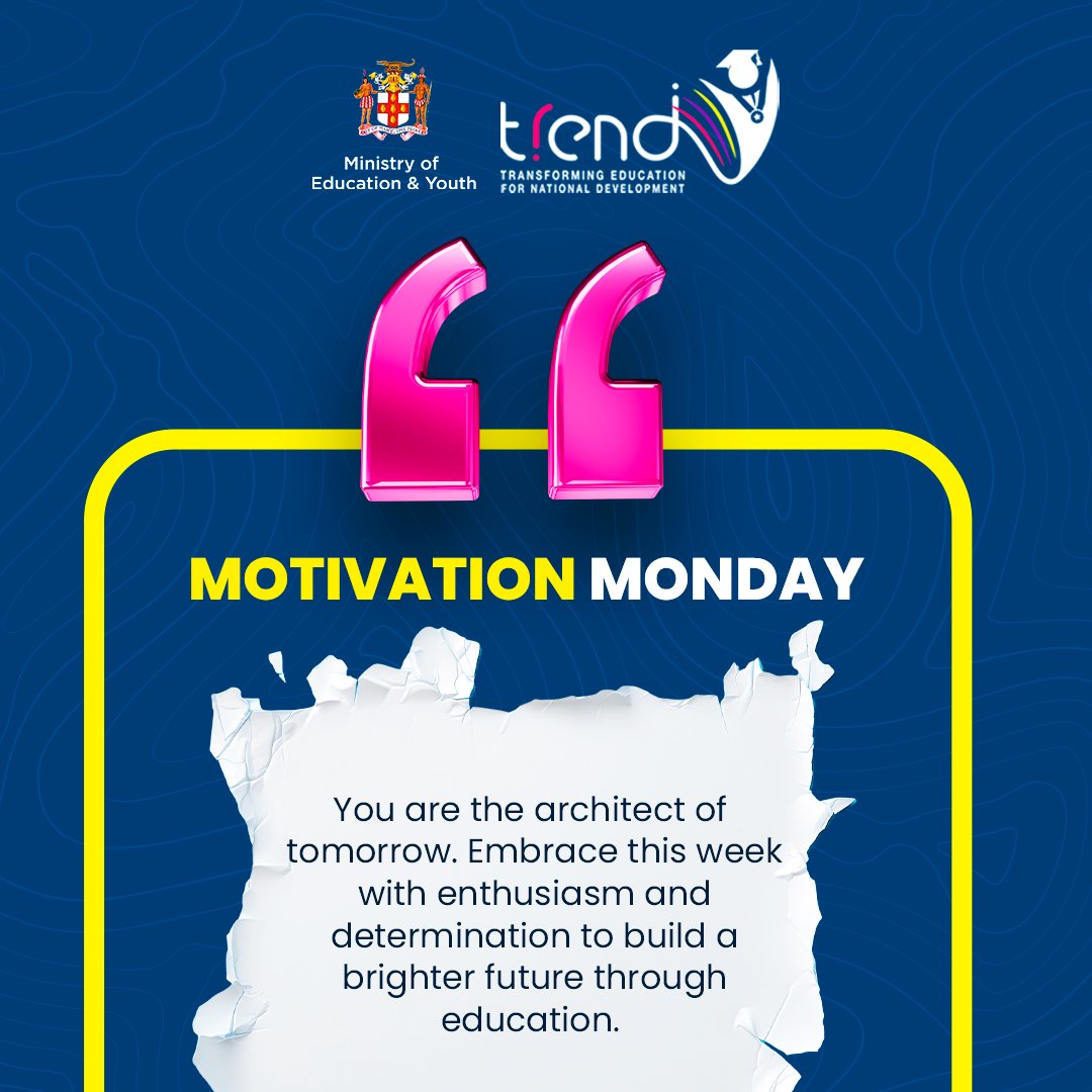 Start your week with a burst of motivation from the Ministry of Education Youth! Let's make this week amazing together! #MoEY #TREND #MondayMotivation