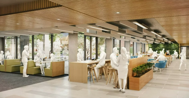 BCLTimber's tweet photo. BCL have been engaged by new client Beard construction to design, manufacture and install over 840sqm timber panels in  American Ash to the walls and ceilings in atrium, corridors and classroom areas as well as some large decorative timber fins at Berkhamsted Sixth Form Centre. https://t.co/gZAX5cUQP1