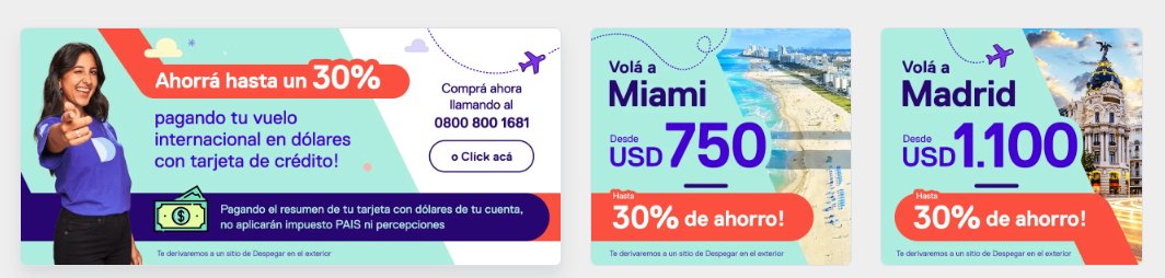 chicodlasmillas's tweet photo. Despegar ya publico en su web oficial el sitio para pagar los vuelos en USD.

Lo promocionan como hasta 30% off (lo cual es obvio ya que no estas pagando los impuestos) siempre y cuando el resumen de la tarjeta lo pagues con usd comprados al blue o MEP.

Para ver opciones:

https://t.co/kSs87b93rS