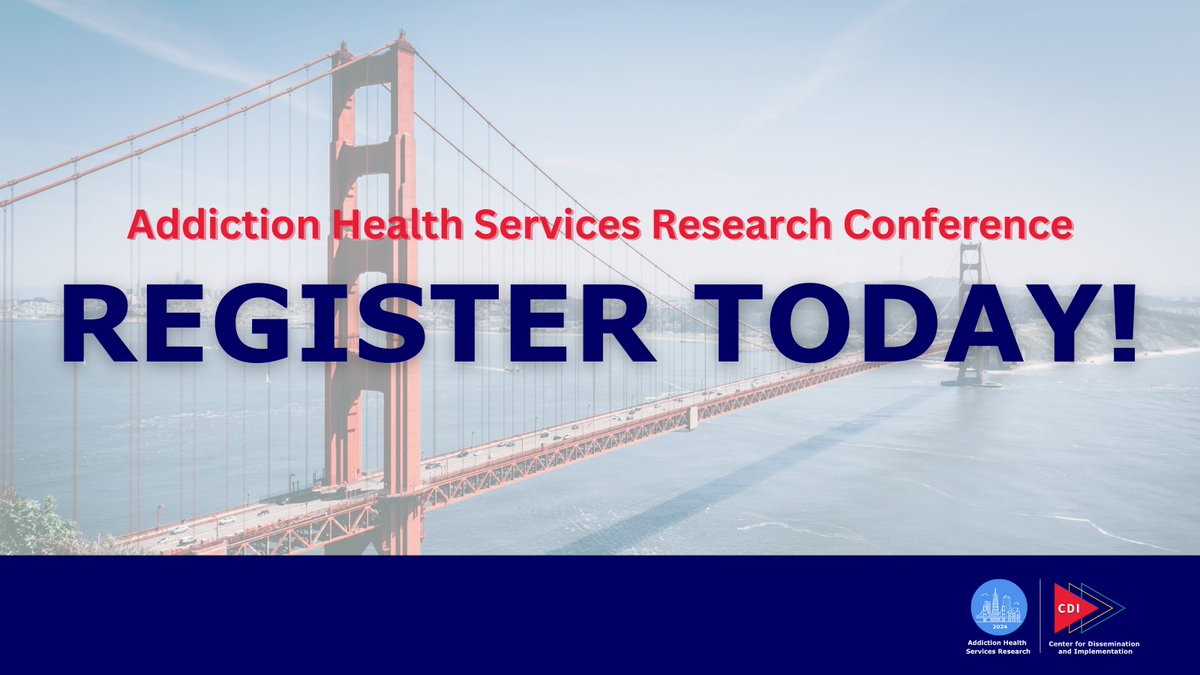 REGISTER TODAY! The 2024 Addiction Health Services Research Conference will take place from October 16-18 in San Francisco. We hope to see you there! Learn about the exciting agenda: ow.ly/Wnof50QVR2V @CDIAS_Stanford @HEALData2Action @MHTTCNetwork