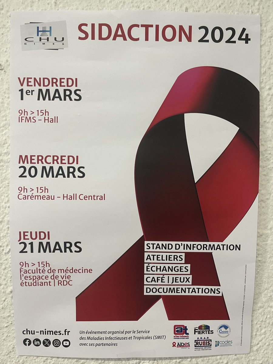 ArapRubis's tweet photo. #Sidaction #Nîmes #Stand #information #soirée #Tombola au profit de ⁦@Sidaction⁩ ⁦⁦@CHUNimes⁩ ⁦@ArapRubis⁩ https://t.co/OR8q5vpkvI