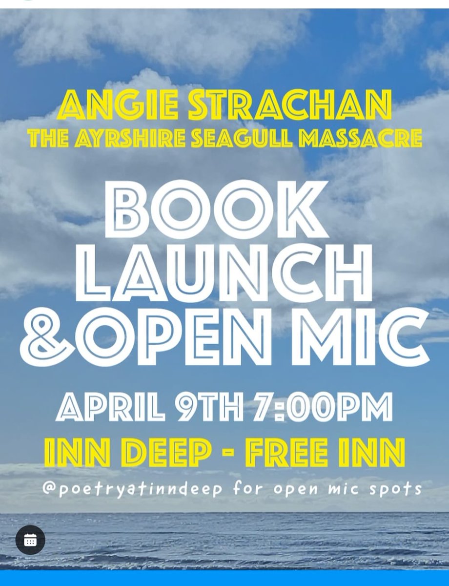 Huge congrats to @AngieStrachan75 (Scottish Slam Champion) who is celebrating another achievement in poetry, with the publication of her 1st book of poetry, published by @spec_books. Book launch on the 9th April at Inn Deep, Glasgow.