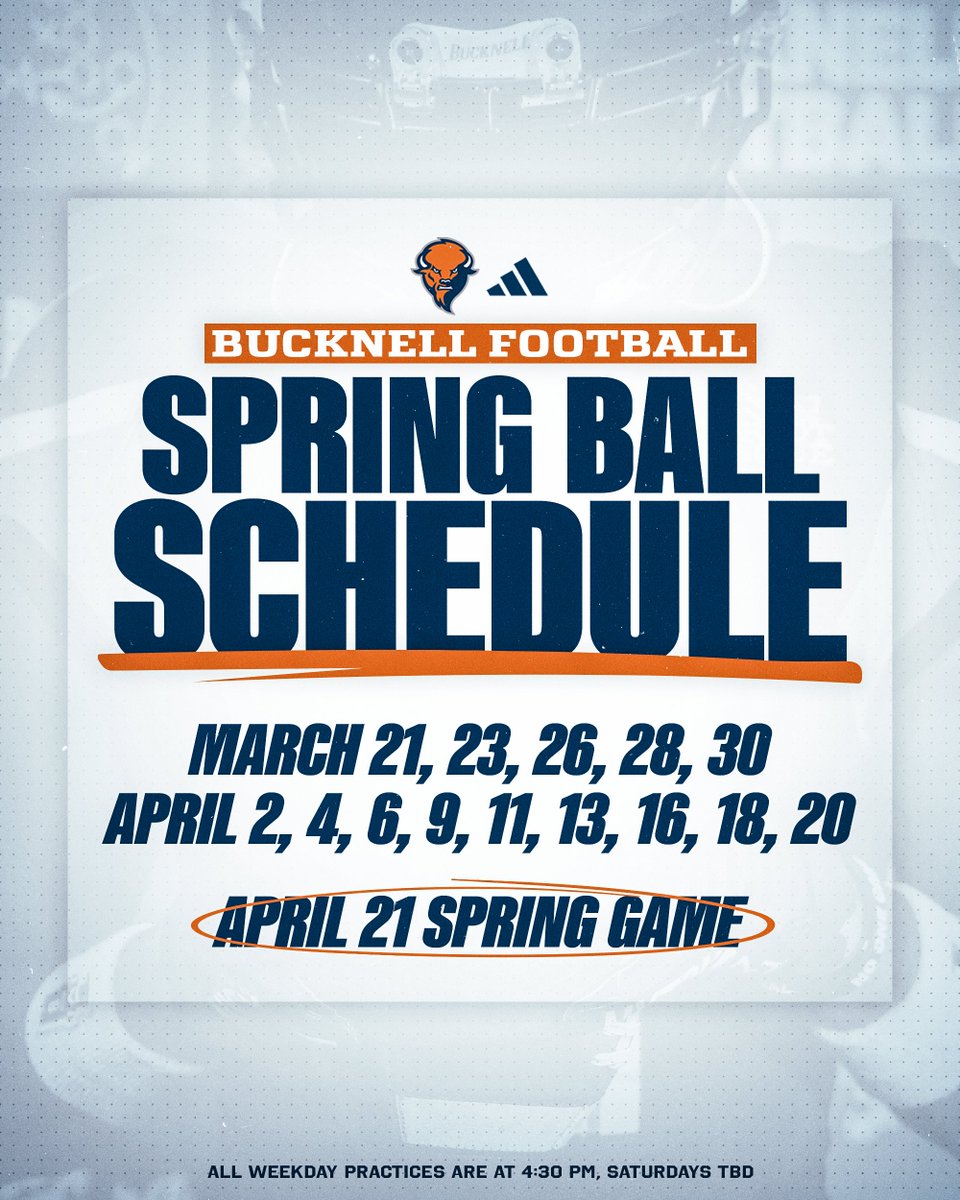 Spring Ball is here! 🏈 Thursday marks the first of 14 practices scheduled for the next five weeks, and the annual Spring Game is slated for April 21. 🦬 🗓️ tinyurl.com/2z6nzzca #ACT | #rayBucknell