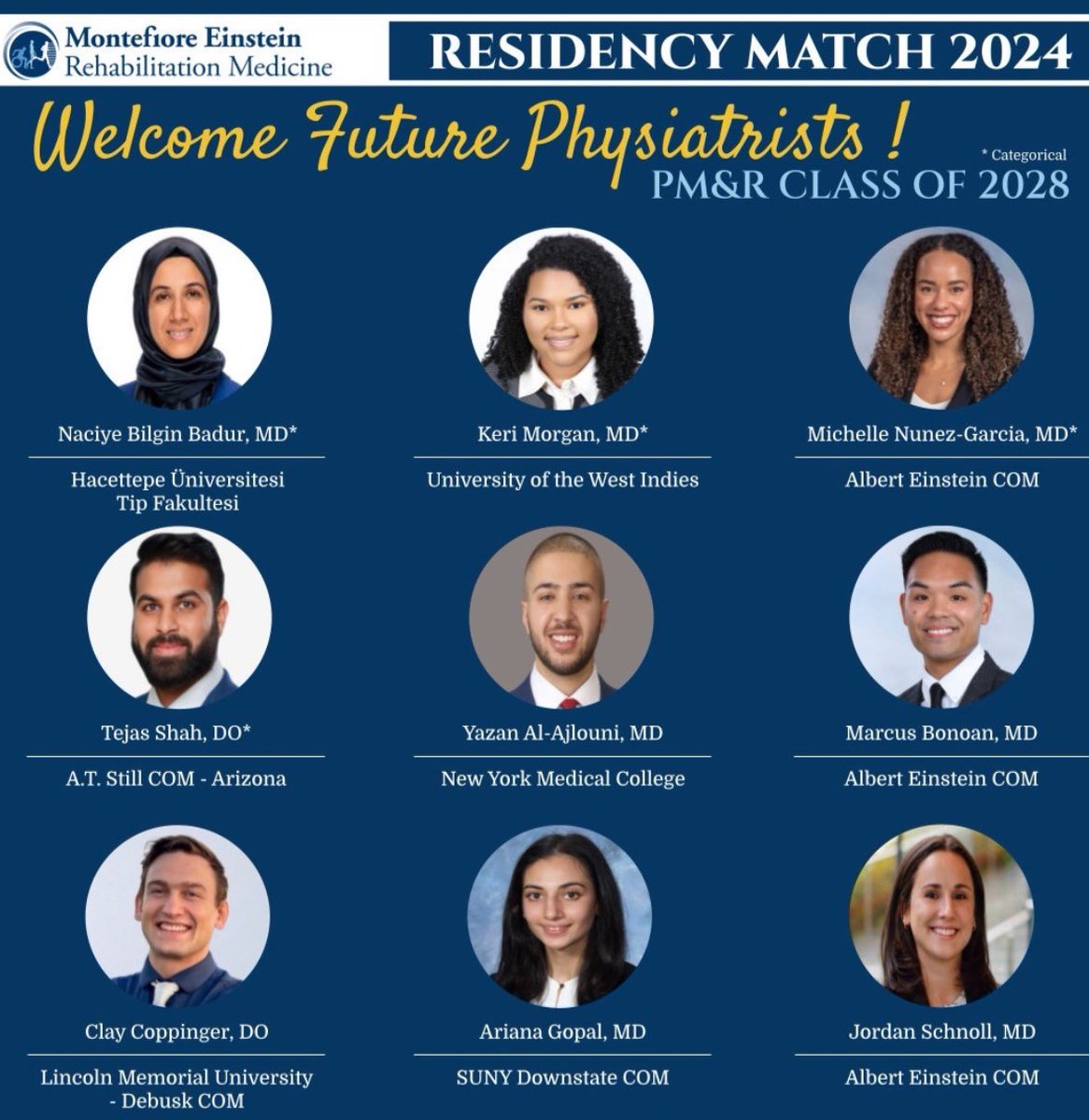 Happy #MatchDay 🩺🥼 Welcome our incoming 2024 residents to our PMR department!