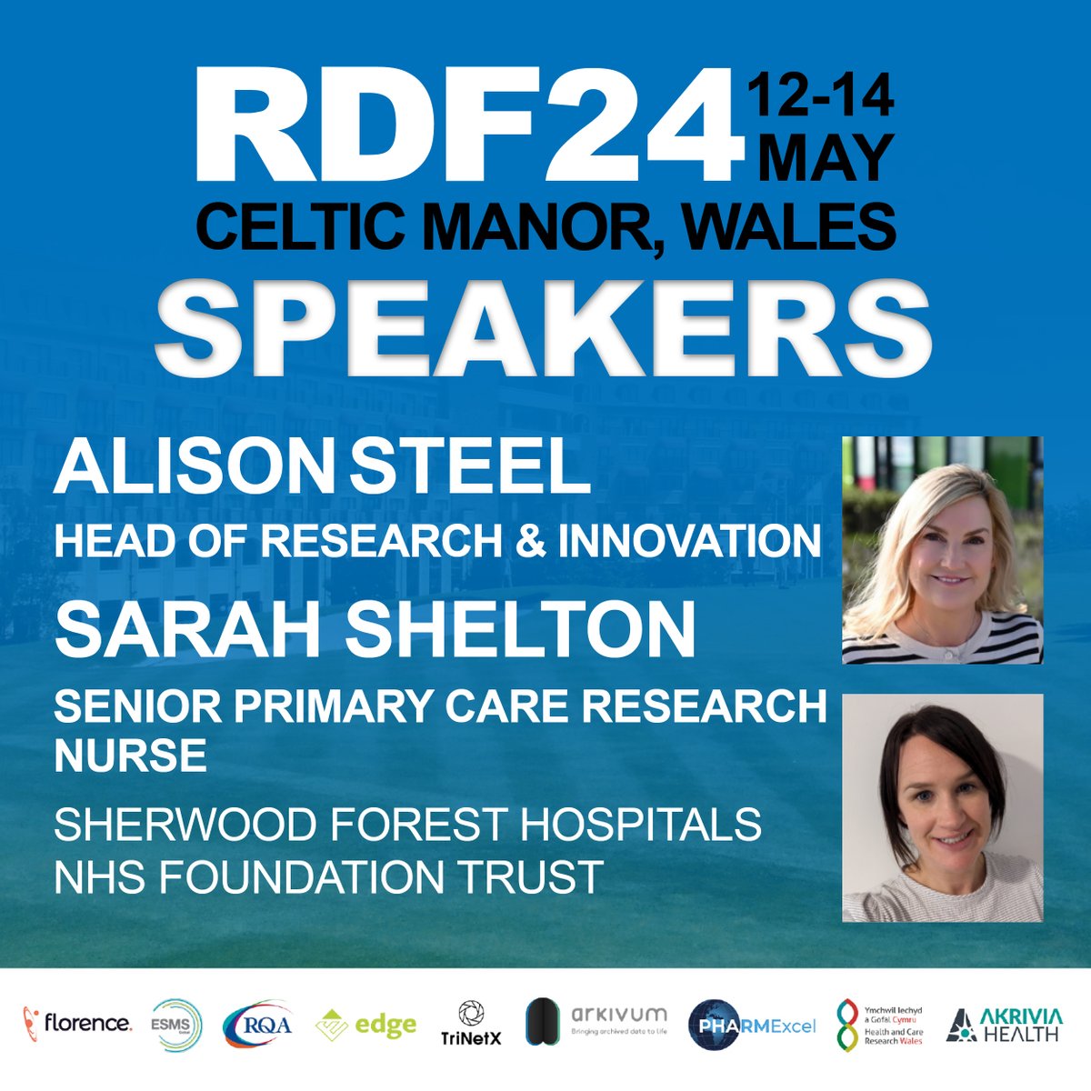 The Research and Development Forum (@therdforum) on Twitter photo Next Speakers are announced as…...
We are delighted to announce that Alison Steel & Sarah Shelton from <a href="/SFHFT/">Sherwood Forest Hospitals NHS FT</a> will be discussing “Levelling up research opportunities across Mid-Nottinghamshire” at #RDF24.
View the full programme here: rdfconference.org/rdf24-programm… Next Speakers are announced as…...
We are delighted to announce that Alison Steel & Sarah Shelton from <a href="/SFHFT/">Sherwood Forest Hospitals NHS FT</a> will be discussing “Levelling up research opportunities across Mid-Nottinghamshire” at #RDF24.
View the full programme here: rdfconference.org/rdf24-programm…