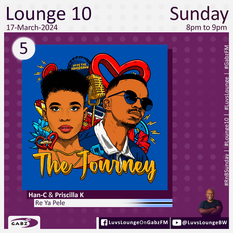 #Lounge10 no.5 <a href="/hanc_world/">Han-C</a> &amp; <a href="/priscilla_500/">Priscilla K.</a>-Re Ya Pele🇧🇼 

#LuvsLounge #RnBSunday #GabzFM <a href="/Gabz_FM/">Gabz-FM</a>