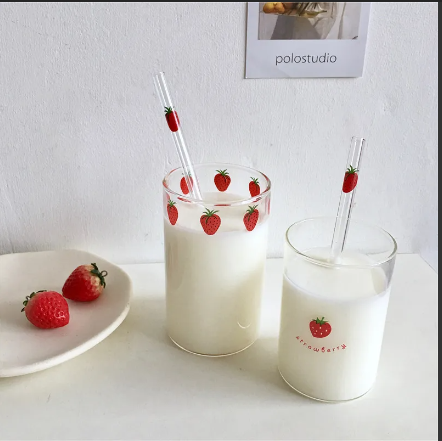 These cute glasses and straws with strawberries on them are a fun way to add to your kitchen.  They can hold water or milk for your family.  Come see simpledecorandmore.com
#drinkingglasses