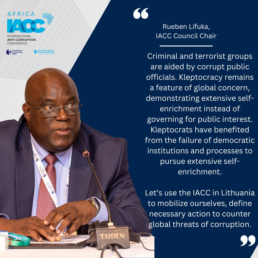 @IACCseries Council Chair Mr. @RuebenLifuka spoke this morning at the Africa- IACC on promoting greater international collaboration in confronting global threats. He had this to say: