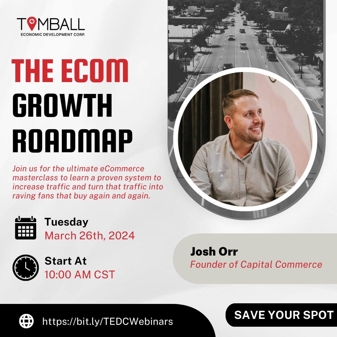 🚀 Join Our eCom Growth Roadmap Webinar with industry expert, @joshorr! 🚀 🗓️March 26, 2024 | ⏰ 10:00 AM CST Boost your online sales with insights from Josh Orr, eCommerce expert and founder of Capital Commerce. 🔗 Reserve your seat 👉 bit.ly/TEDCWebinars