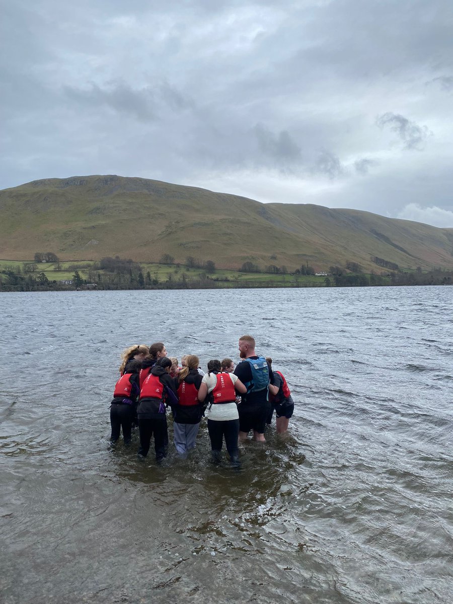 Chandi group and Miss Vernon Stringer braving the elements and building resilience on day one! Well done everyone