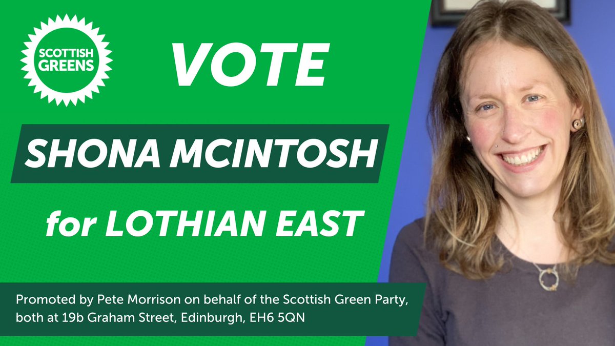 We're pleased to announce Cllr Shona McIntosh will contest the seat of Lothian East at the next Westminster election. With temperatures rocketing and extreme weather affecting us all, climate action is top of our agenda. #VoteGreen #NoPlanetB #JustTransition