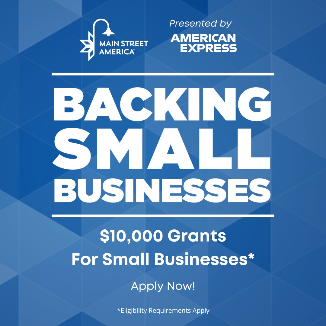 #SmallBiz owners, don’t miss your chance to apply for the @AmericanExpress Backing Small Businesses grant! Open now through 4/7 or until cap is reached. 500 small businesses will receive $10,000 grants. More info: bit.ly/3Z0mHqk #BackingSmall