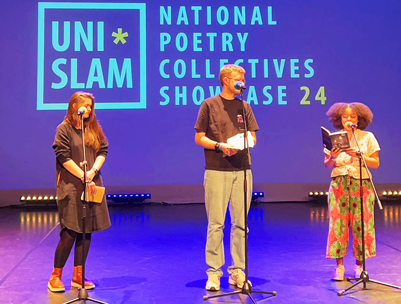 wonderful energy yesterday at the mighty @Uni_Slam with @TobyCampion @theLeano @ceciliaknapp & many stellar poetry collectives❤️Thanks for inviting us✍️🙏👊hivesouthyorkshire.com/unislam24.html