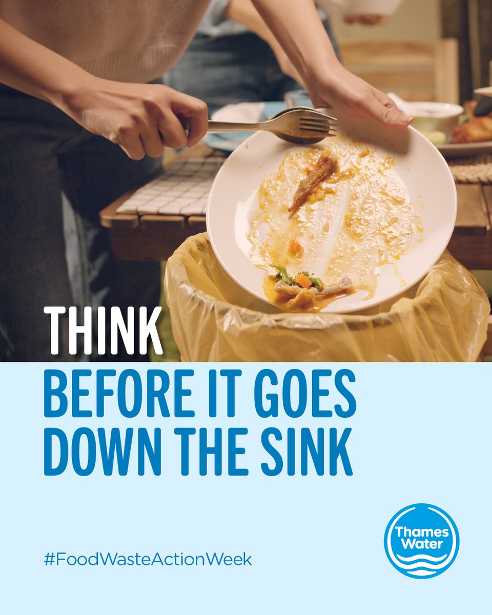 It’s #FoodWasteActionWeek, which is all about cutting down food waste and protecting the planet. If food ends up down the sink, it can block pipes and cause a stink. Reducing food waste and recycling or binning food scraps can keep life flowing 👉 spkl.io/60184LcJg