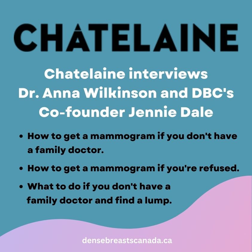 Thank you @Chatelaine and @SanamIslam for helping raise awareness on how to overcome the barriers Canadians face in accessing breast cancer screening. Thank you @Anwilkinson for all you are doing to help Canadians find breast cancer early.chatelaine.com/health/mammogr…