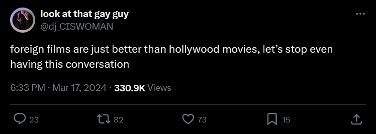 CaptKarnstein's tweet image. Hollywood movies are foreign movies. #NotAmerican
