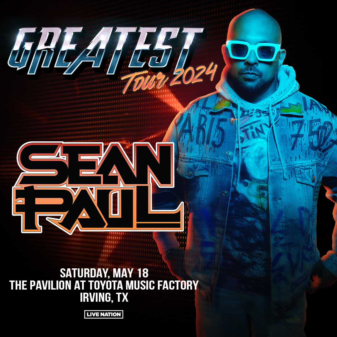 VENUE CHANGE 🚨 Sean Paul, previously scheduled at South Side Ballroom on Saturday, May 18th, will now take place at The Pavilion at Toyota Music Factory. All previously purchased tickets will be honored for the new venue. Tickets on sale now: bit.ly/43rAPfe