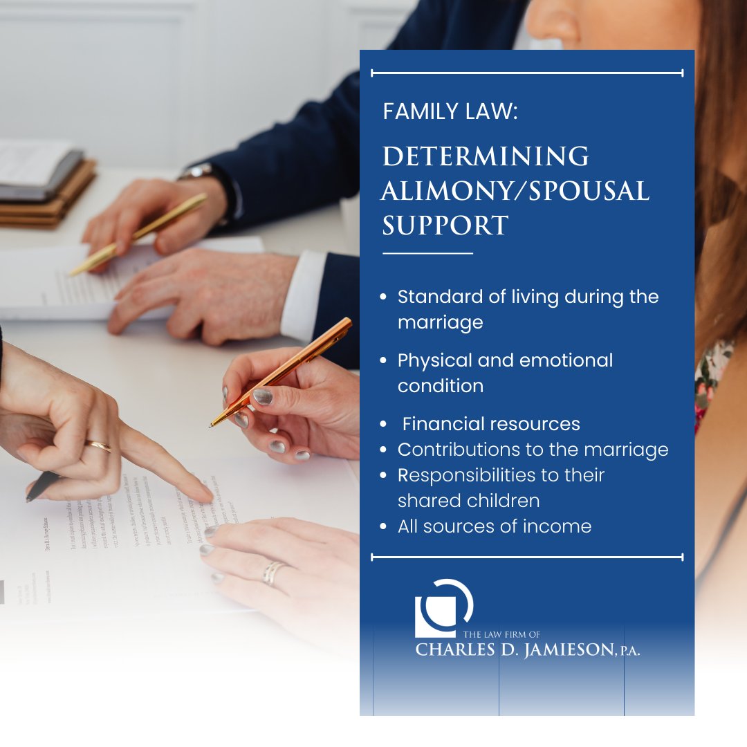 divorcePBC's tweet photo. In Palm Beach County divorces, courts consider factors in determining spousal support fairly, aiming to avoid undue financial strain on the paying spouse unless exceptional circumstances. #TheLawFirmOfCharlesDJamiesonPA #FamilyLawyer #WestPalmBeach  https://t.co/AfsRoAYglH https://t.co/Y6FnqmNb4e