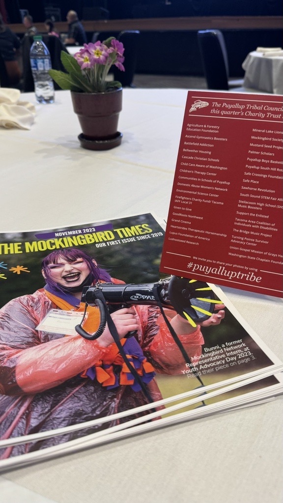 A big thank you to The Puyallup Tribal Council for their generous contribution to The Mockingbird Society! Your commitment to the young people in our community fills our hearts and we deeply appreciate your support and partnership. Thank you for having us, @Puyallup_Tribe !