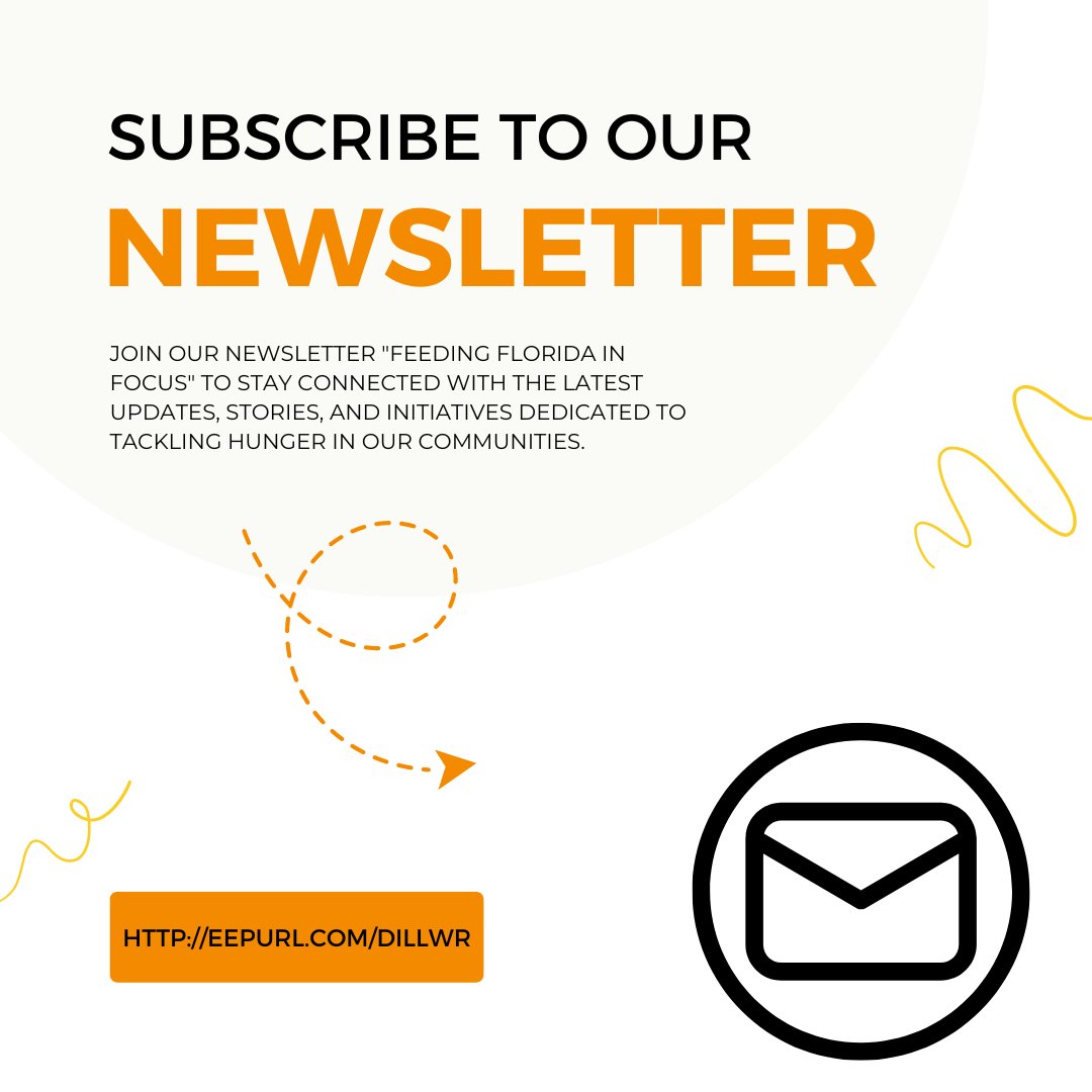 Ready to stay in the loop and make a difference? 💌 Subscribe to our newsletter “Feeding Florida in Focus” for exclusive updates, heartwarming stories, and impactful ways to join the movement towards a hunger-free Florida. Visit: eepurl.com/dIllwr to sign up!