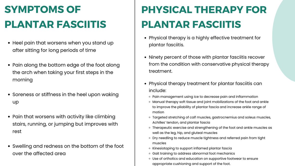 #Plantarfasciitis: common cause of foot/heel pain that develops due to repeated activities that strain  #plantarfascia, a thick band of tissue that runs along bottom of foot.

#footpain #physicaltherapy #plantarfasciitisrelief #plantarfasciitistreatment #plantarfasciitisrehab