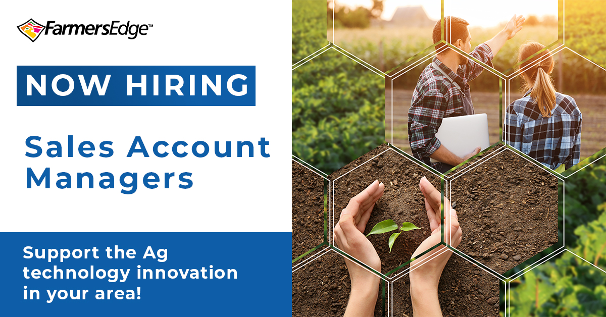 Farmers Edge is searching for sales professionals across the US Northern Plains and in Southern Texas. Join the team and work with local growers to showcase how digital agriculture is key to long-term success! Support Ag technology innovation – apply here loom.ly/0V0n26Q