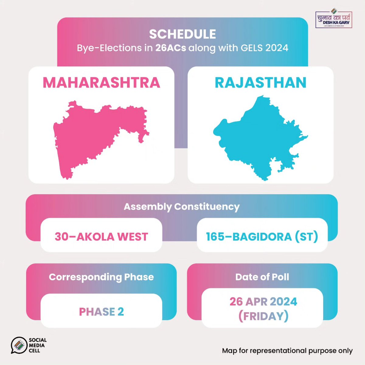 ECISVEEP's tweet photo. The schedule for the Bye-Elections 2024 in 26 Assembly Constituencies across 13 states have been announced✨

Here is the #ElectionSchedule for 6 States: TN, TR, MH, RJ, KA, GJ

For more details visit - https://t.co/2SqKLDqJAV

#Elections2024 #ECI #electiondate

(1/3) https://t.co/L46vLZ6ZZ6