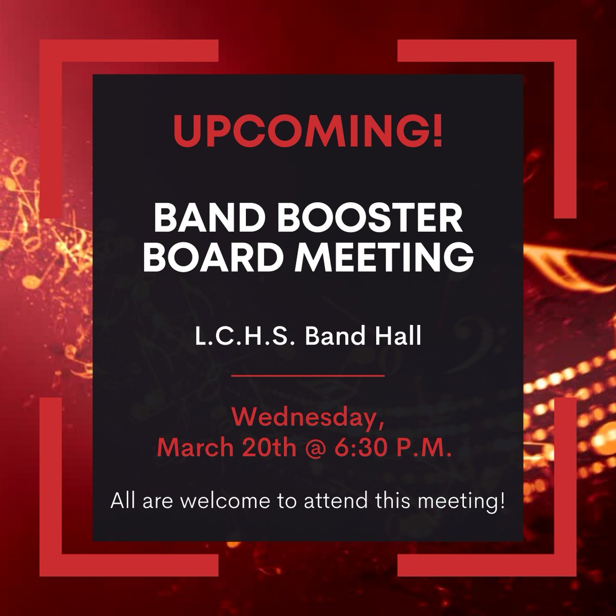 The booster club meeting is 3/20 at 6:30 P.M. in the Band Hall at L.C.H.S. Everyone is welcome to attend! #CFISDspirit #CFISDforAll #espiritucfisd #cyfairisd #cfisdnoticias #langhamcreekhs #jmtz10403 #cfisdmusic #cfisd_finearts #cfisdmusicman