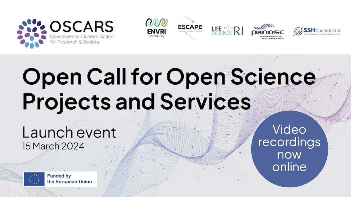 Did you miss the launch event of our @oscars_eu Open Call for #OpenScience projects and services? No worries. The video recordings are now online! Learn more about the call and find the answers to your questions in the interactive Q&A session 📽️ youtu.be/aBg14R2S83s