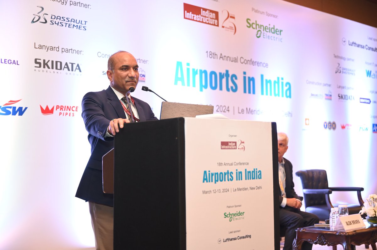 Snapshot from the Keynote session on 'AAI Perspective' by Sanjeev Kumar, Chairman, @AAI_Official at our 18th annual conference on Airports in India.

#airports #airportsindia #aeroinfrastructure #airportsector #airporttechnologies #airportindustry #airportsauthority #AAI