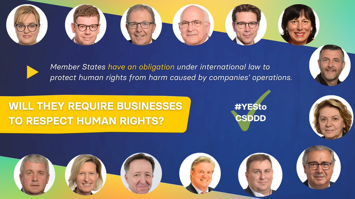 ECCJorg's tweet image. ⏰Tomorrow, the @EP_Legal will vote on the #CSDDD.

Will the @EPPgroup align with the people &amp;amp; say YES to the #CSDDD❓

🗳️Ahead of the election 🇪🇺 citizens will remember those who championed #humanrights over corporate greed.