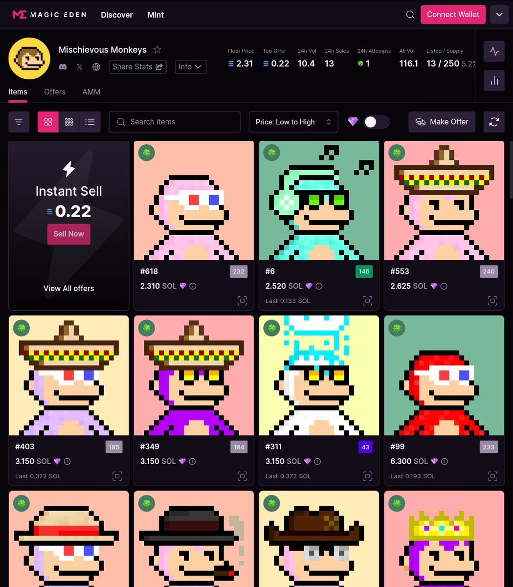 we heard $SLERF faded presale buyers or baited em.

hmm.. what did MM do for the cook?

also, wtf happened to the Mischievous Monkeys floor?

All the answers are there but inside the DAO. 🤫