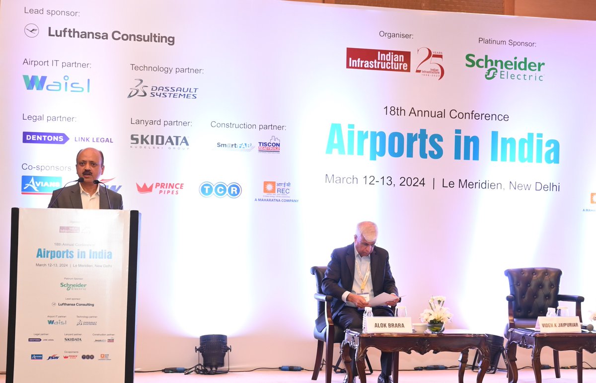 .@videhj, Chief Executive Officer, @DelhiAirport at our 18th annual conference on Airports in India.

We thank him for an informative session!

#airports #airportsindia #aeroinfrastructure #airportsector #airporttechnologies #airportindustry