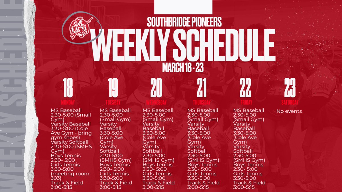 Southbridge Athletics (@smhs__athletics) on Twitter photo Last day to register for <a href="/SMHS__Athletics/">Southbridge Athletics</a> Spring sports, including Baseball, Softball, Tennis, and Track & Field! You can register via FamilyID using the following link students.arbitersports.com/southbridge-pu…. Reminder you need a current physical to practice & compete! #GoPioneers Last day to register for <a href="/SMHS__Athletics/">Southbridge Athletics</a> Spring sports, including Baseball, Softball, Tennis, and Track & Field! You can register via FamilyID using the following link students.arbitersports.com/southbridge-pu…. Reminder you need a current physical to practice & compete! #GoPioneers